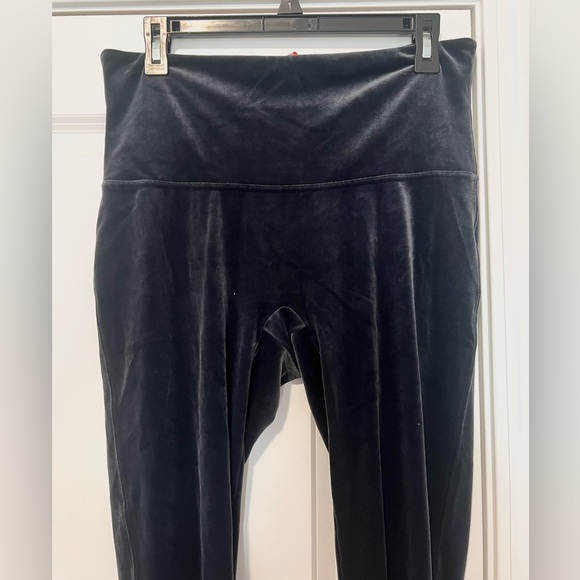 SPANX High Waisted Velvet Leggings Navy Blue - Picture 3 of 7